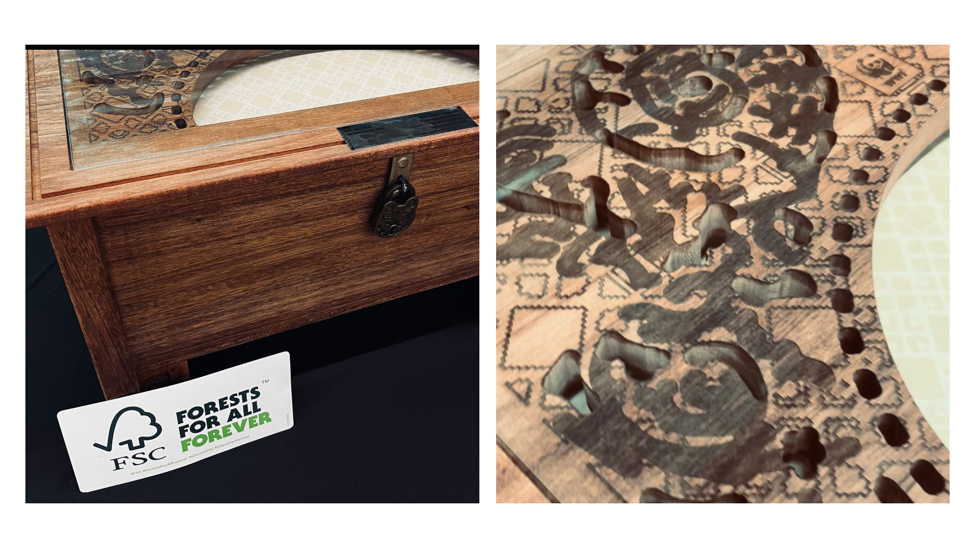 FSC-certified wood table